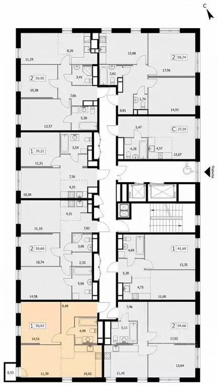 1-к кв. Москва 3-я Гражданская ул., 35к2 (50.93 м) - Фото 0