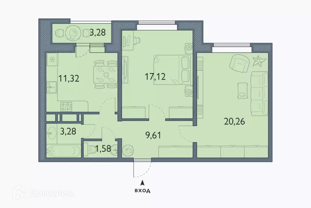 Продаётся 2-к квартира, 64.81 м - Фото 1