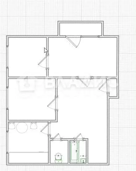 3-к. квартира, 49,9 м, 4/5 эт. - Фото 0