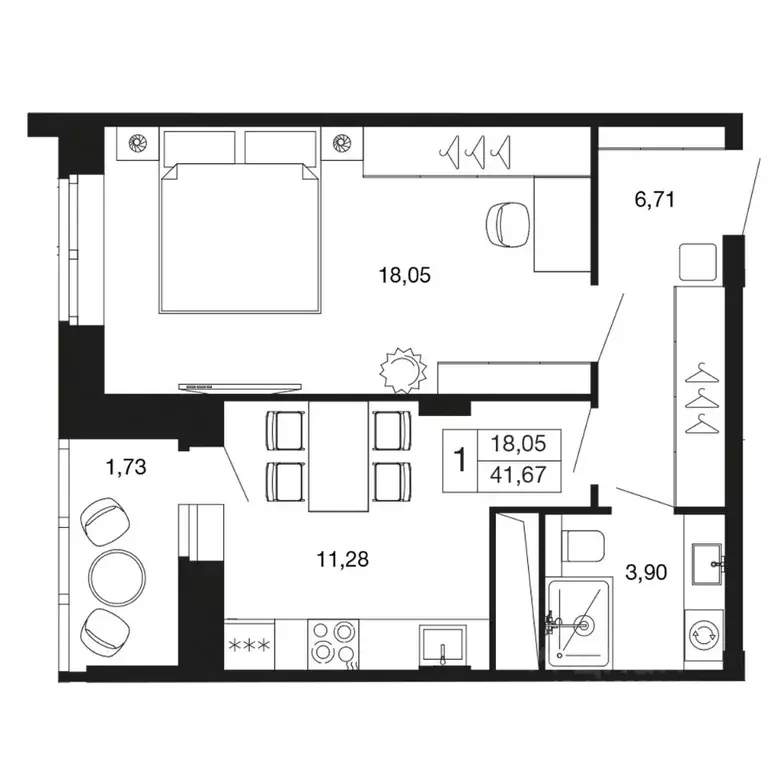 1-к кв. Московская область, Апрелевка Наро-Фоминский городской округ, ... - Фото 1