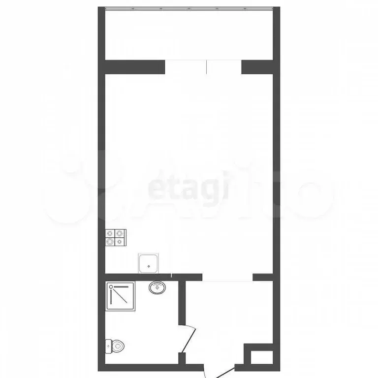 Квартира-студия, 12,6 м, 2/8 эт. - Фото 0