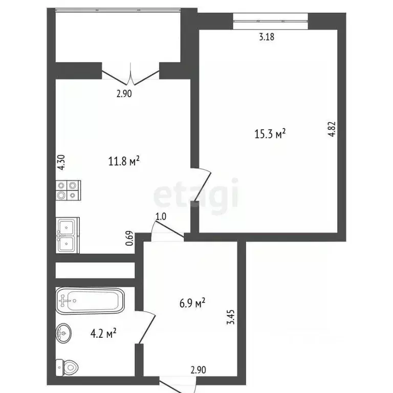 1-к кв. Омская область, Омск ул. Красный Путь, 137/1 (38.2 м) - Фото 1