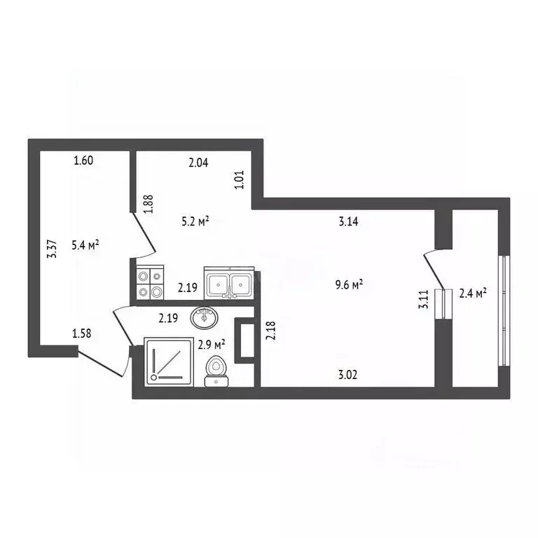 Студия Санкт-Петербург Полюстровский просп., 75 (23.1 м) - Фото 2