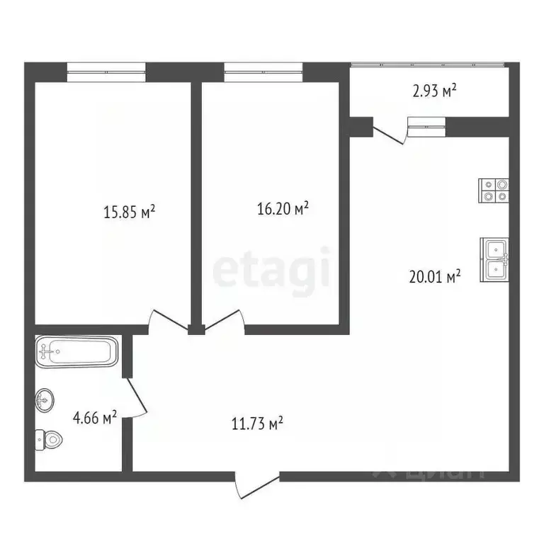 2-к кв. Оренбургская область, Оренбург ул. Неплюева, 2 (72.3 м) - Фото 1