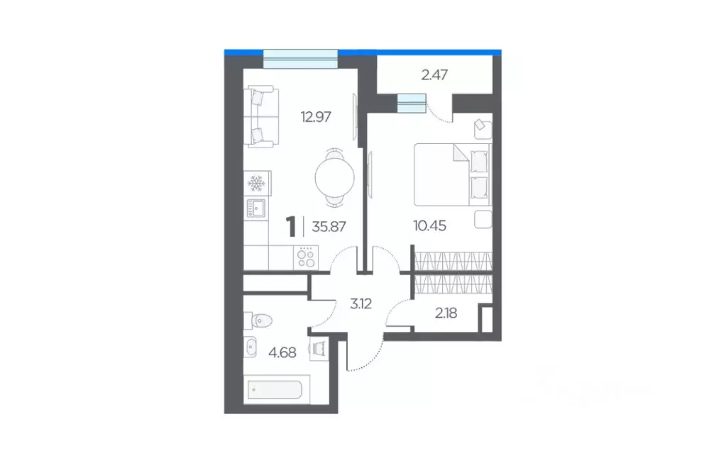 1-к кв. Рязанская область, Рязанский район, Дядьковское с/пос, с. ... - Фото 1