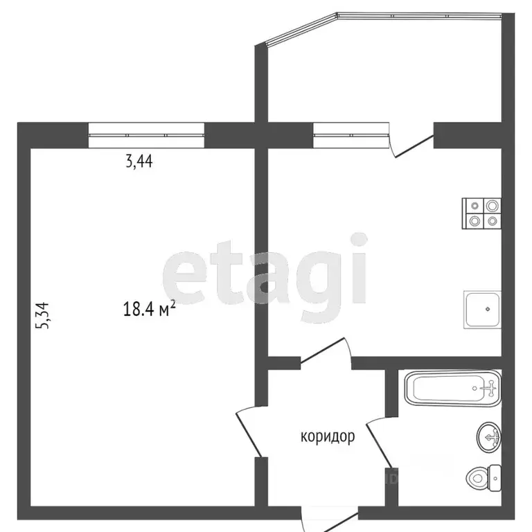 1-к кв. Ханты-Мансийский АО, Сургут ул. Иосифа Каролинского, 16 (36.8 ... - Фото 1