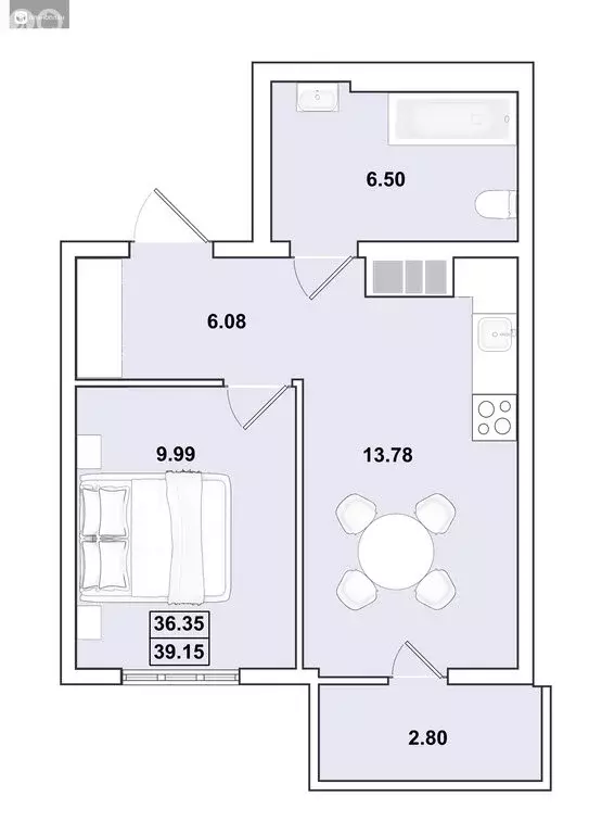 1-комнатная квартира: Иркутск, микрорайон Ново-Ленино, жилой комплекс ... - Фото 1
