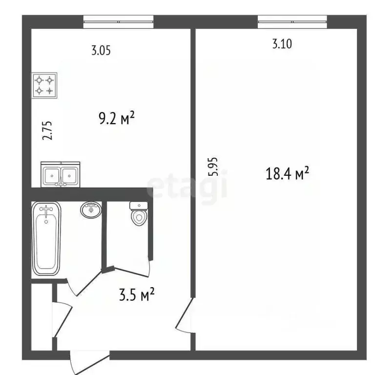 1-к кв. Ленинградская область, Всеволожск ул. Плоткина, 13к1 (36.0 м) - Фото 2