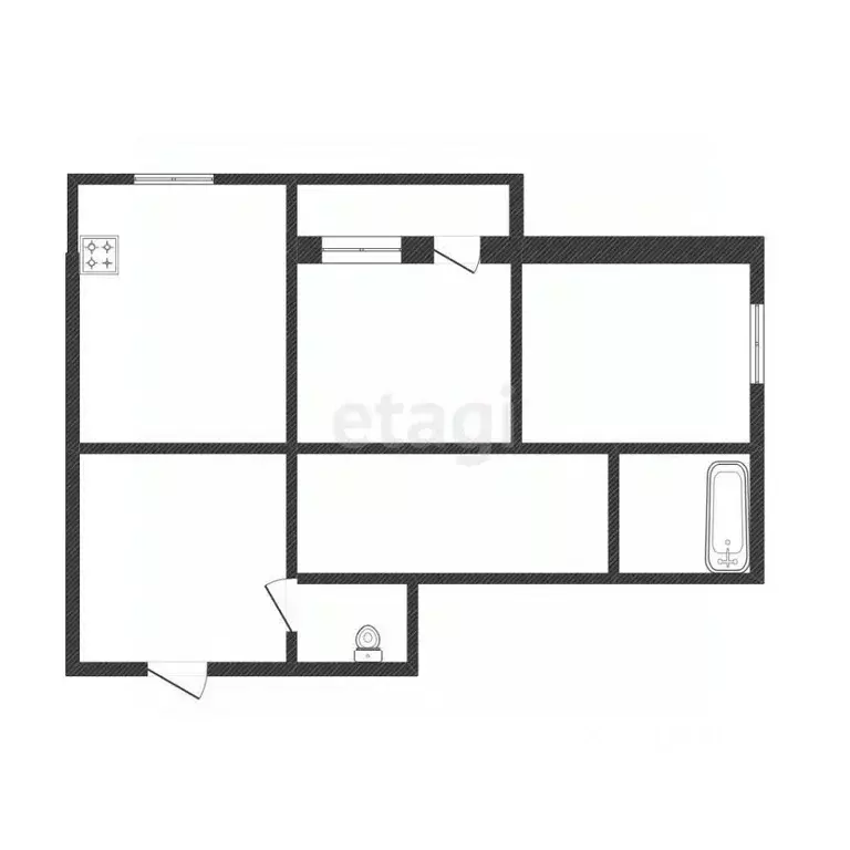 2-к кв. Иркутская область, Иркутск ул. Розы Люксембург, 118 (51.5 м) - Фото 2