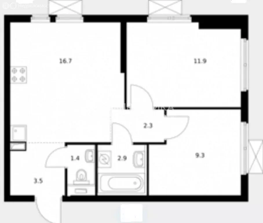 2-комнатная квартира: Москва, 2-й Нагатинский проезд, 2/3 (47.9 м) - Фото 1