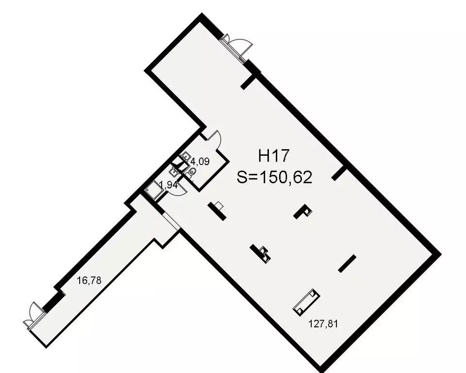 Помещение свободного назначения (150.62 м) - Фото 1