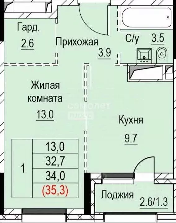 1-к кв. Москва Дмитровское ш., 73Б (35.5 м) - Фото 1