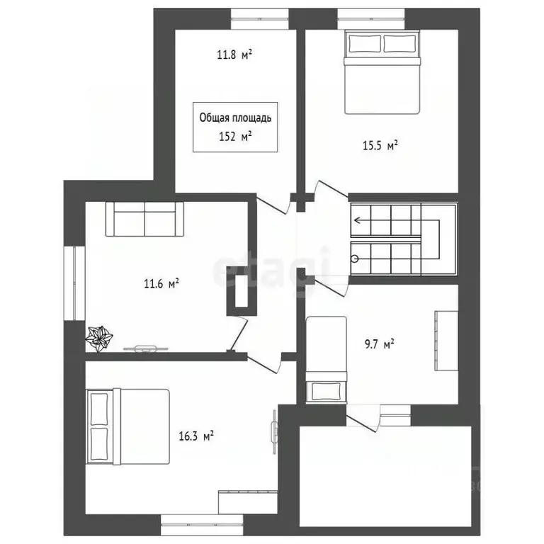 Дом в Новосибирская область, Тогучинский район, с. Усть-Каменка ул. ... - Фото 2