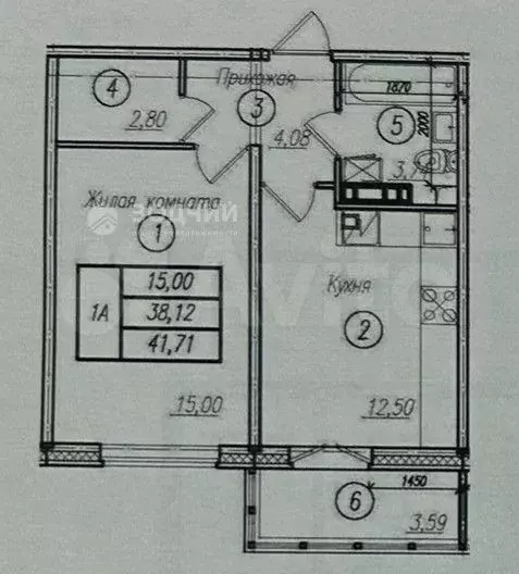 1-к. квартира, 41 м, 9/10 эт. - Фото 0
