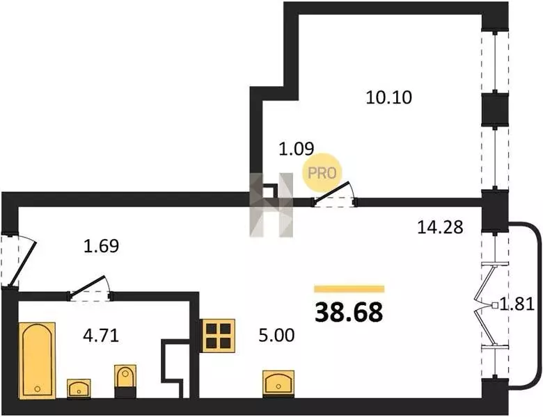 1-комнатная квартира: Новосибирск, Ленинградская улица, 342 (39 м) - Фото 0