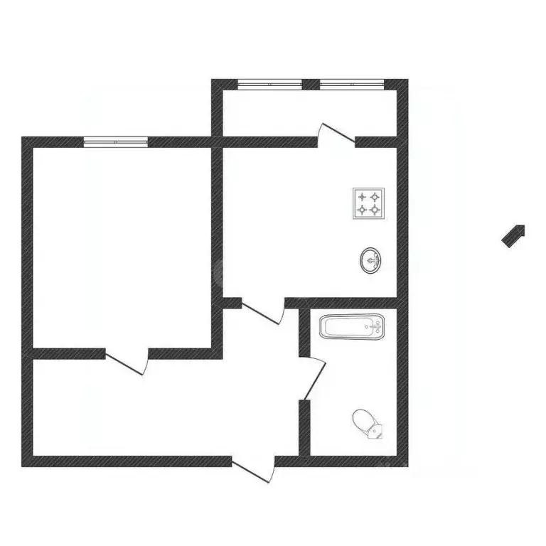 1-к кв. Смоленская область, Смоленский муниципальный округ, с. ... - Фото 1