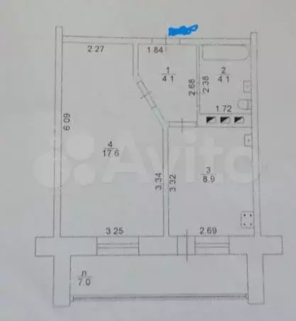 1-к. квартира, 34,7 м, 3/9 эт. - Фото 0