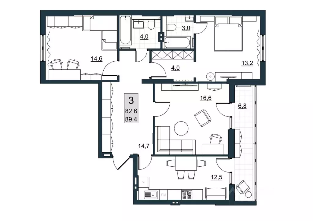 3-к кв. Саратовская область, Саратов ул. Имени Евгения Долгина, 6 ... - Фото 1