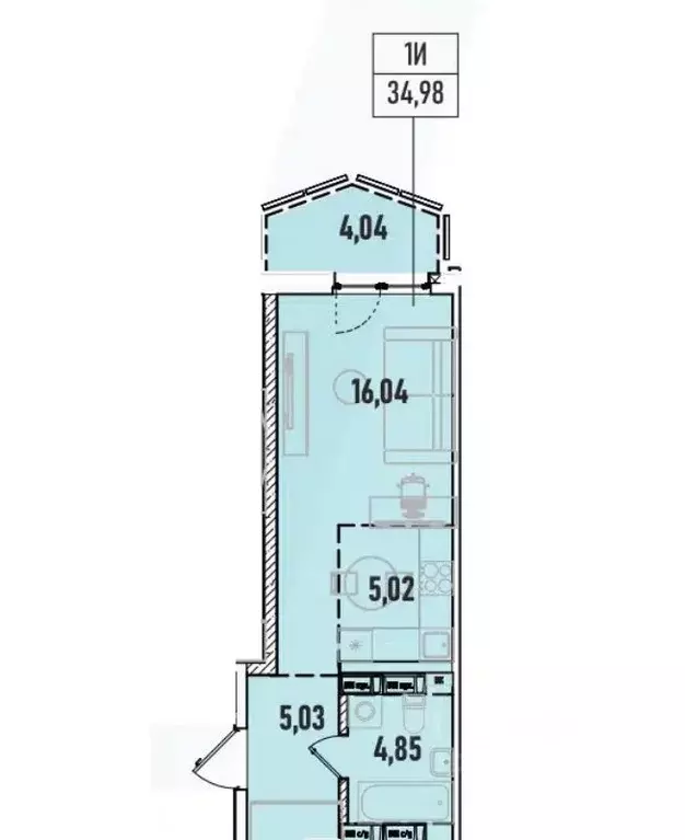 1-к кв. Иркутская область, Иркутск Донская ул. (35.0 м) - Фото 1