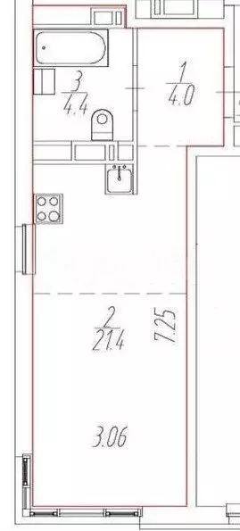 Квартира-студия, 29,8 м, 4/22 эт. - Фото 0