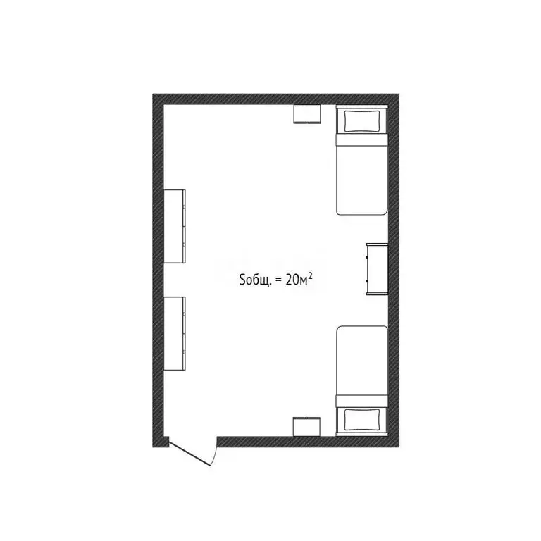 1к в -комнатной квартире (20 м) - Фото 1