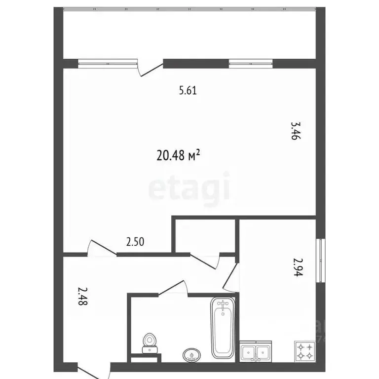 1-к кв. Санкт-Петербург просп. Тореза, 106 (35.1 м) - Фото 2