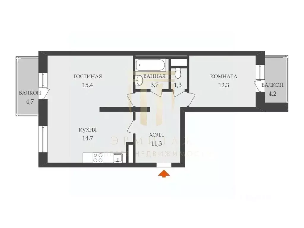 2-к кв. Ленинградская область, Мурино Всеволожский район, бул. ... - Фото 2