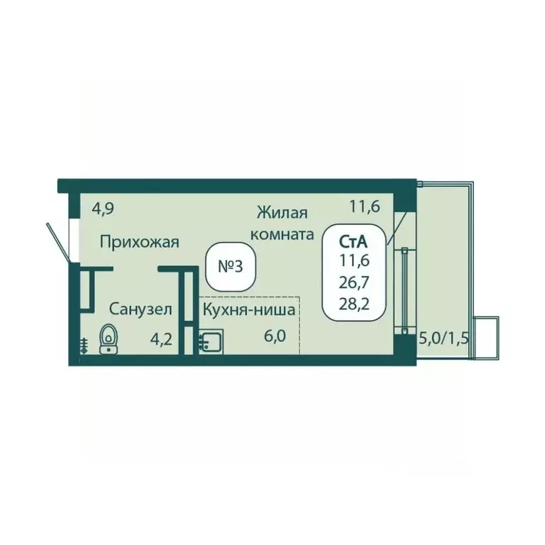 Студия Московская область, Солнечногорск городской округ, Андреевка ... - Фото 1