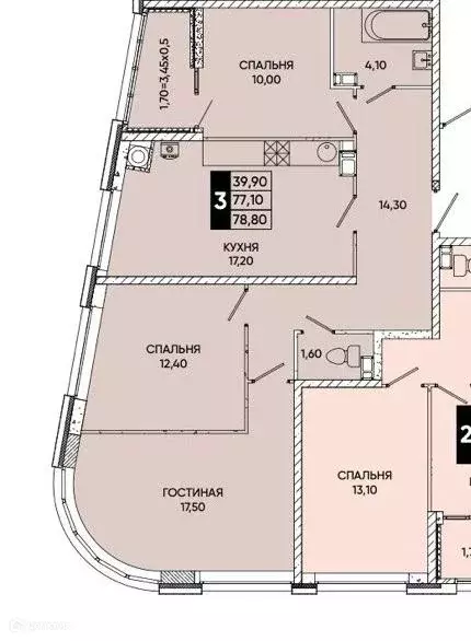 Продаётся 3-к квартира, 78.8 м - Фото 0