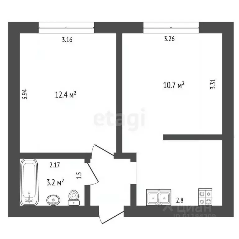 2-к кв. Мордовия, Саранск Студенческая ул., 8 (36.0 м) - Фото 2
