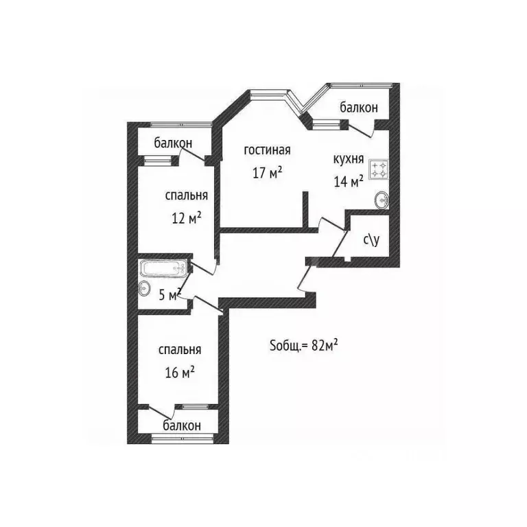 3-к кв. Брянская область, Брянск ул. Комарова, 57 (82.0 м) - Фото 1