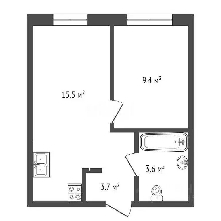 2-к кв. Москва Люблинская ул., 80к7 (32.2 м) - Фото 1