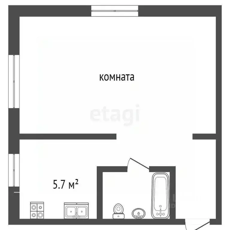 1-к кв. Ярославская область, Ярославль ул. Свердлова, 112 (32.5 м) - Фото 1