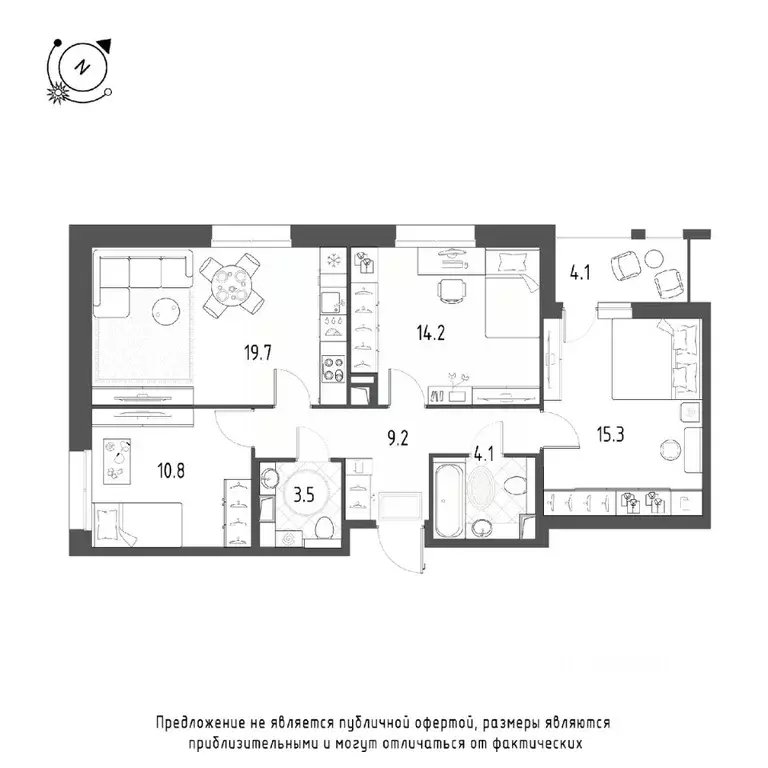 3-к кв. Омская область, Омск Зеленая река мкр, 7 (78.9 м) - Фото 0