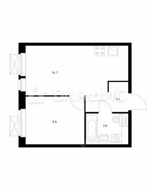 2-к кв. Москва 1-й Грайвороновский проезд, 11к2 (33.5 м) - Фото 2