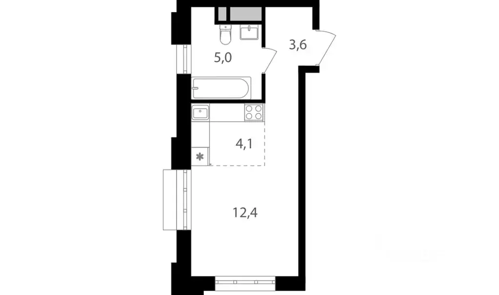 Студия Москва Михалковская ул., вл56 (25.1 м) - Фото 1