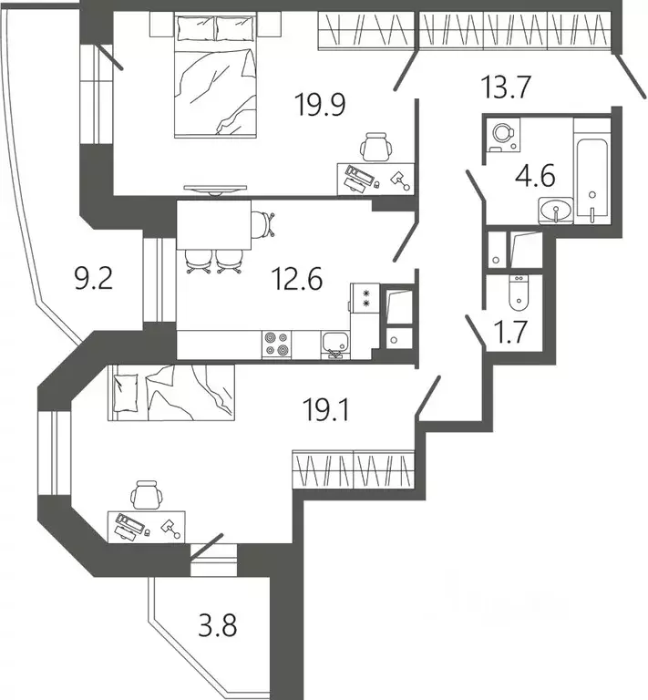 2-к кв. Московская область, Подольск Климовск мкр, ул. Советская, 18к2 ... - Фото 1