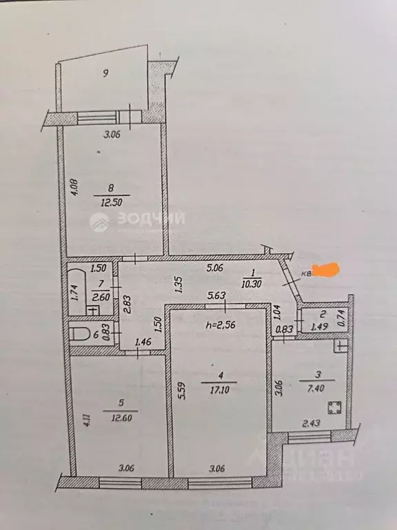 3-к кв. Чувашия, Чебоксары Университетская ул., 21 (67.4 м) - Фото 2