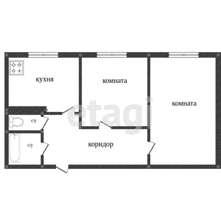 2-к кв. Ханты-Мансийский АО, Сургут ул. Профсоюзов, 50 (45.0 м) - Фото 2