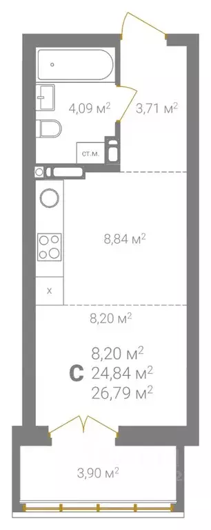 Студия Нижегородская область, Нижний Новгород Ветеринарная ул. (26.79 ... - Фото 2