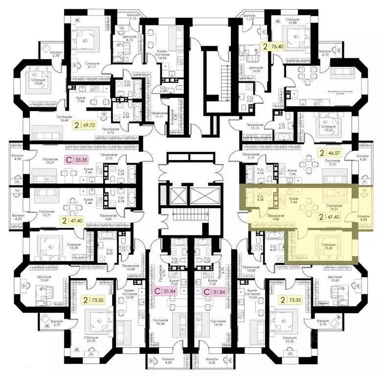 1-к кв. Тверская область, Тверь Урбан Парк жилой комплекс (47.4 м) - Фото 2