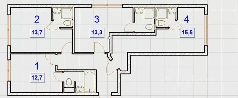 Студия Москва Черницынский проезд, 10К1 (13.0 м) - Фото 0