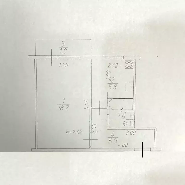 1-к кв. Татарстан, Казань Волгоградская ул., 43 (33.0 м) - Фото 2