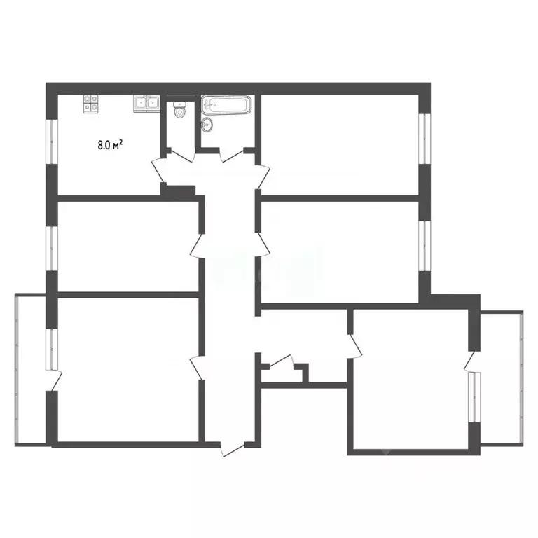 5-к кв. Забайкальский край, Чита Угданская ул., 59 (102.3 м) - Фото 2