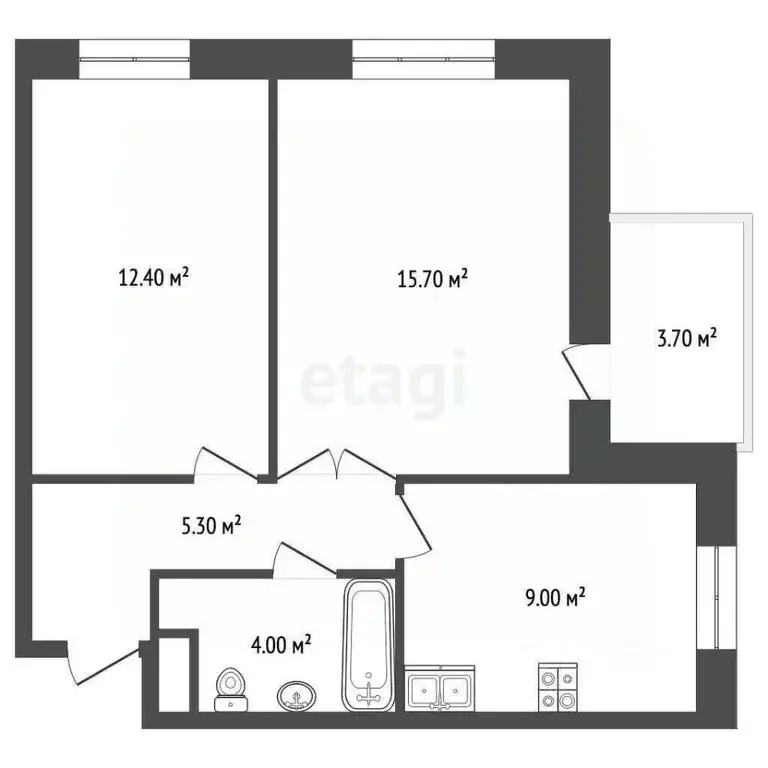 2-к кв. Ростовская область, Ростов-на-Дону Заводская ул., 35 (46.4 м) - Фото 1