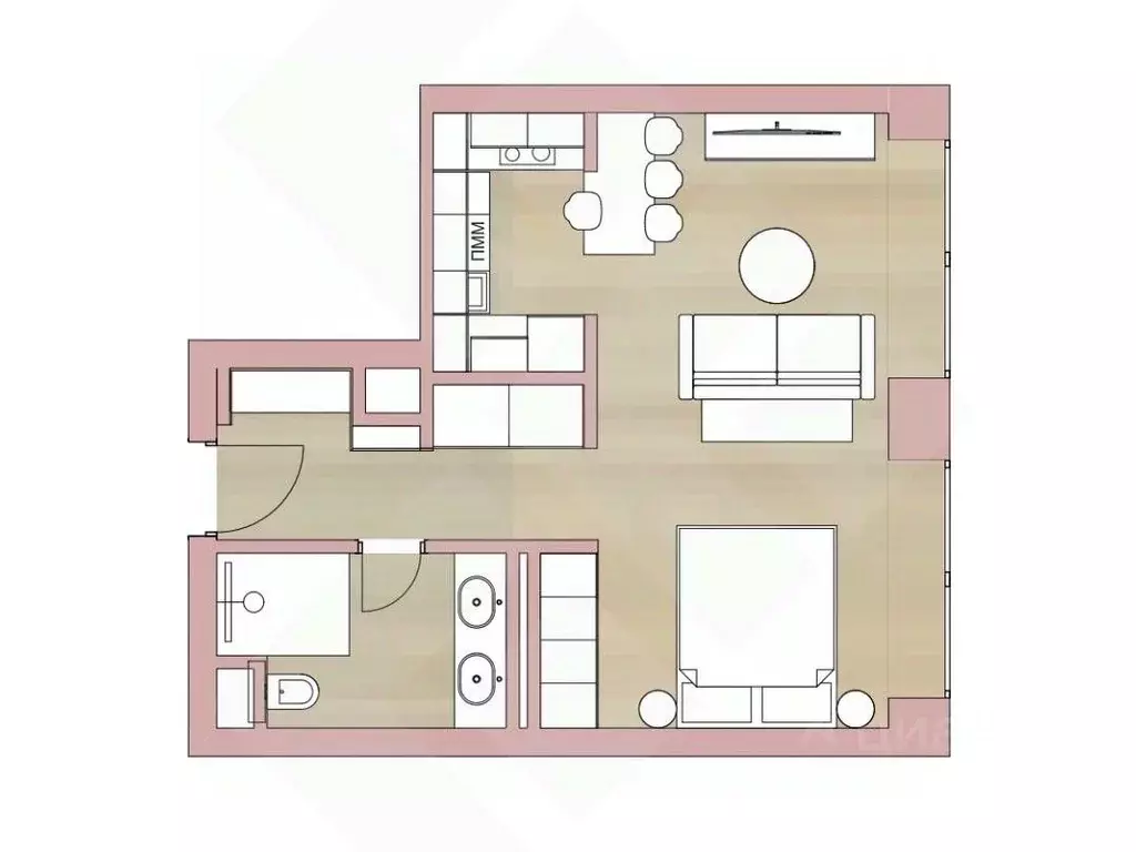 Студия Москва Ленинградский просп., 37/4 (41.0 м) - Фото 2
