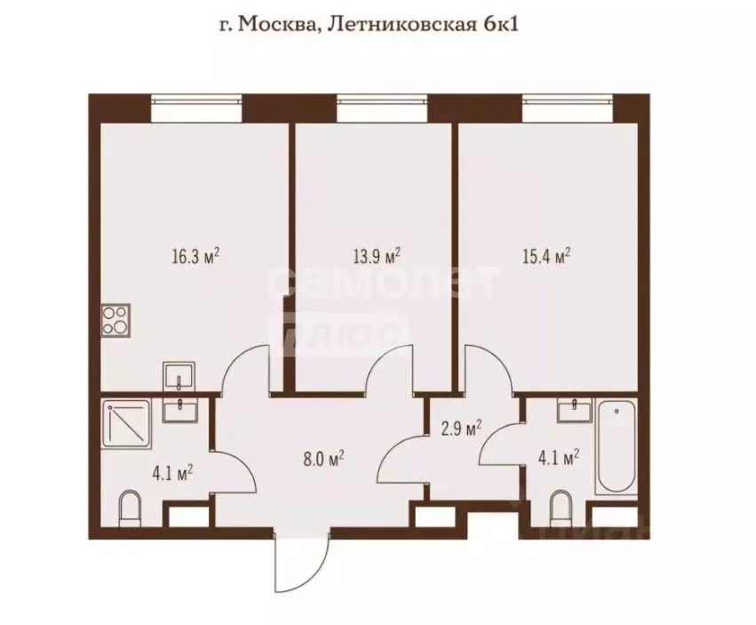 3-к кв. Москва Летниковская ул., 8С1 (65.0 м) - Фото 2