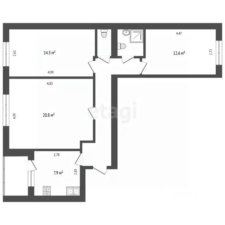 3-к кв. Московская область, Сергиев Посад просп. Красной Армии, 247 ... - Фото 2