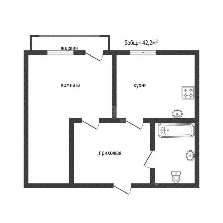 1-к кв. Брянская область, Клинцы ул. Мира, 59а (42.2 м) - Фото 2