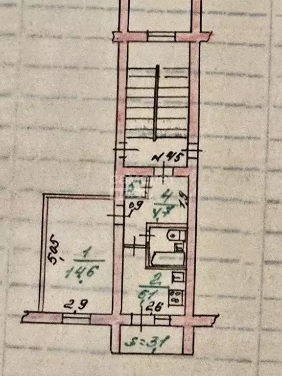 1-к кв. Дагестан, Дербент ул. Шеболдаева, 45 (29.0 м) - Фото 2